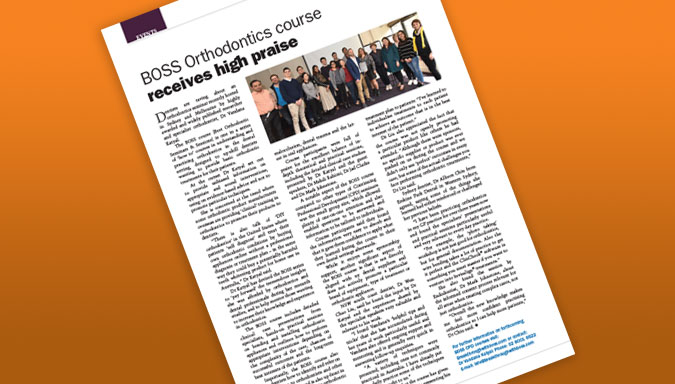 BOSS Orthodontics course receives high praise from Australasian Dentist Magazine